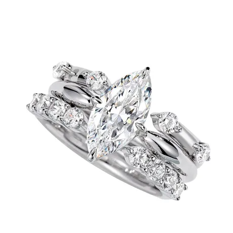 bs2_45_899585520965.jpg Marquise Solitaire Stackable Engagement Ring Set 4PC - 图片 1
