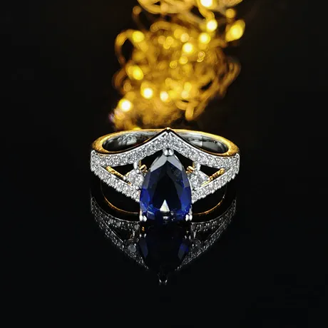 bs2_56_715298847453.jpg Unique Two Tone Infinity Bridal Ring Set Sterling Silver - 图片 1
