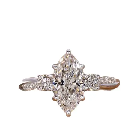 bs3_70_908936594679.jpg Stackable Marquise Bridal Set With Pavé Accents 2PCS - 图片 1