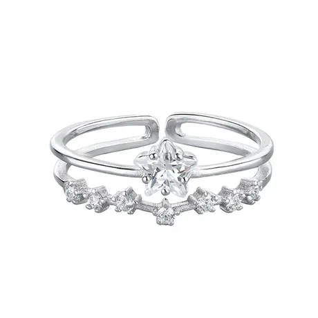 bs3_84_684980205138.jpg Classic Cluster Round Cut Bridal Set 2PCS - 图片 1