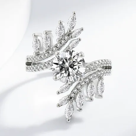 bs4_100_925124810133.jpg Vintage Bat Heart Bridal Ring Set Sterling Silver - 图片 1