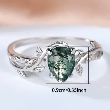 bs4_107_964545852717.jpg Leaf Kite Cut Moss Agate Ring Set Sterling Silver - 图片 1