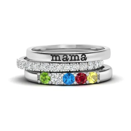 bs4_113_681613625170.jpg Custom Engraved Name Four Birthstone Ring Set 3PCS - 图片 1