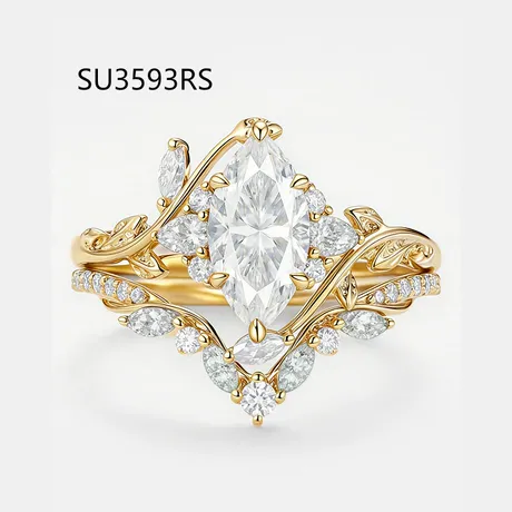 bs5_120_1035783310595.jpg Infinity Gold Pear Shaped Engagement Ring Set - 图片 1