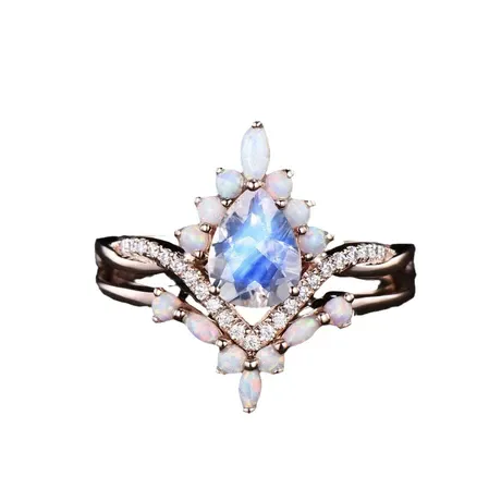 bs5_127_862342115857.jpg Twisted Oval Halo Bridal Ring Set With Cluster Enhancer - 图片 1