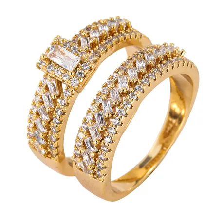 bs5_131_654369548142.jpg Olivetta Square Halo Engagement Ring Set - 图片 1