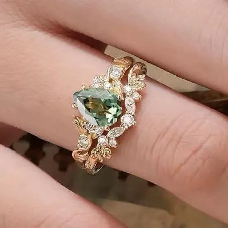 bs5_133_909245349559.jpg Midsummer Night Mystery Forest Moss Agate Ring Set - 图片 1