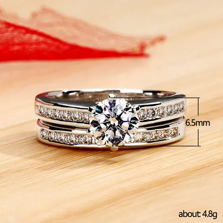 bs5_134_887316710992.jpg Custom Round Cut Engagement Ring Set 2PCS - 图片 1