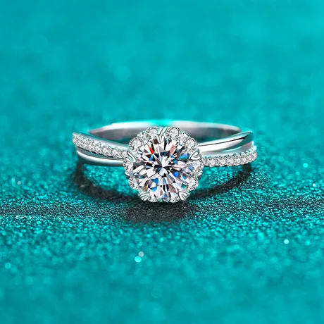 bs5_138_674448912420.jpg Halo Round Engagement Ring Set With Black Accents - 图片 1