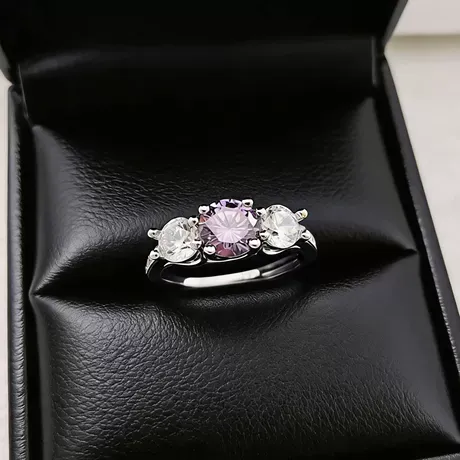 er2_52_1029760479926.jpg Black Vine Purple Oval Fireworks Cut Engagement Ring - 图片 1