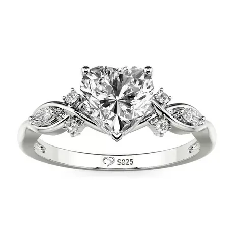 er4_109_937414429767.jpg Infinity Twisted Three-Stone Heart Cut Engagement Ring - 图片 1