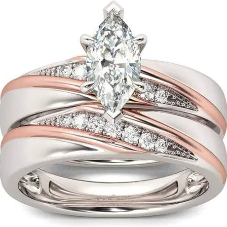 er5_128_1003518397545.jpg Two Tone Bypass Round Cut Engagement Ring - 图片 1