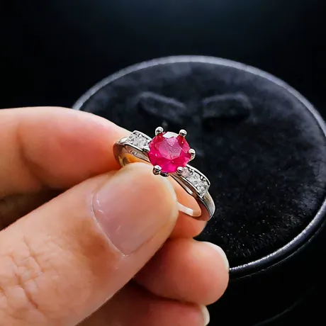 er5_131_1015394766058.jpg Bypass Double Pink-Heart Bow Engagement Ring - 图片 1