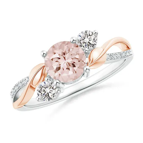 er5_139_618832579228.jpg Amore Classic Two Tone Bypass Rose Cut Engagement Ring - 图片 1