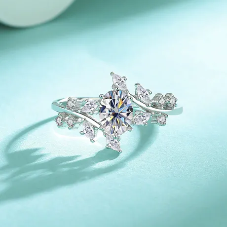 er5_146_954523983275.jpg Romantic Twist Vine Heart Shaped Engagement Ring - 图片 1