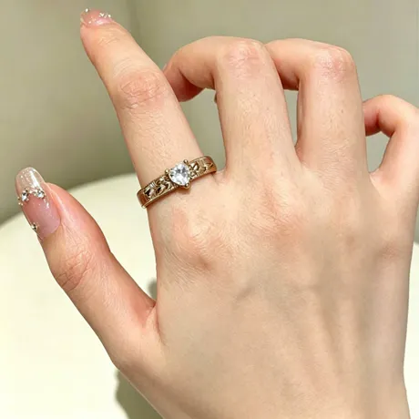 er5_147_1071615638056.jpg Vintage Carved Lab Grown Diamond Engagement Ring 10K/14K/18K Gold Platinum - 图片 1