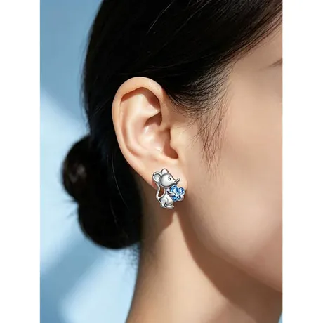 na_0_1074606034249.jpg Petland Custom Cat Stud Earring With Heart Birthstone - 图片 1