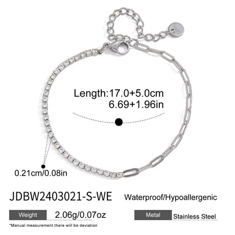 na_117_1018887740814.jpg Wimbledon Inspired Paperclip Tennis Bracelet - 图片 1