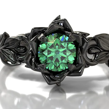 na_118_903221836797.jpg Gothic Black Leaf Purple Round Cut Lotus Ring - 图片 1
