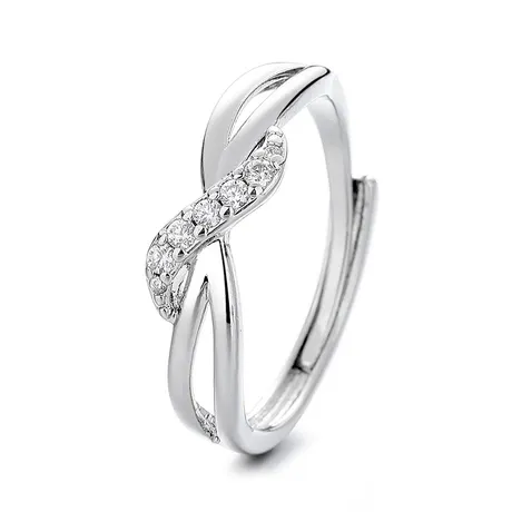 na_120_922275067567.jpg Infinity Twist Two Tone Matching Couple Ring Set - 图片 1