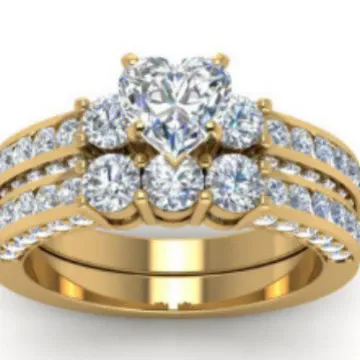 na_139_621363133305.jpg Three Stone Round Cut Bridal Ring Set Sterling Silver - 图片 1