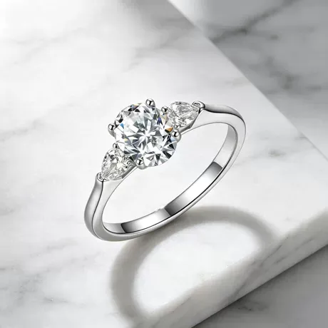 na_145_854412898511.jpg Vintage Beaded Cluster Oval Cut Engagement Ring - 图片 1