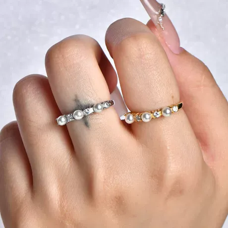 na_167_922308813062.jpg Alternating Pearl Round Stone Stackable Ring - 图片 1