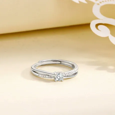 na_16_876853627718.jpg Round Solitaire Engagement Ring With Pave Wave Band - 图片 1