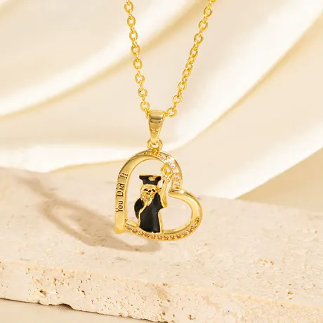 na_174_1000811133509.jpg Custom Birthstone Engraved Black Cat Heart Necklace - 图片 1