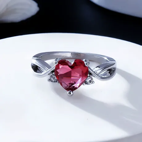na_176_908027656438.jpg Classic Gothic Infinity Red Heart Promise Ring - 图片 1