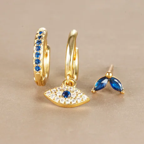 na_210_830808453061.jpg Move My Way 18k Gold Plated Pave Evil Eye Charm - 图片 1