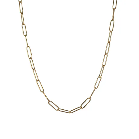 na_220_1075824904580.jpg Move My Way Gold Plated Paperclip Chain Necklace - 图片 1