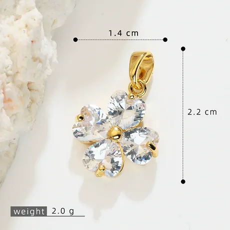 na_221_1054592950506.jpg Move My Way Lucky Four Leaf Clover Charm 18k Gold Plated - 图片 1
