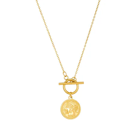na_22_1055519287698.jpg Gold Disc Chain Compass T Bar Toggle Necklace - 图片 1