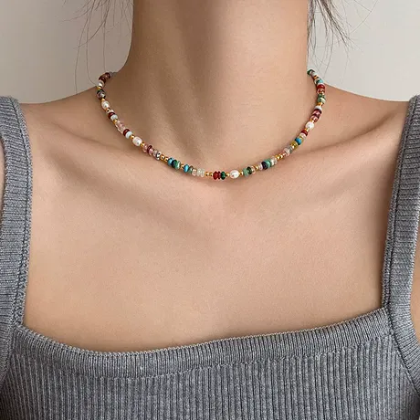 na_231_1045163754407.jpg Everyday Vibrant Stone Pearl Boho Choker Necklace - 图片 1