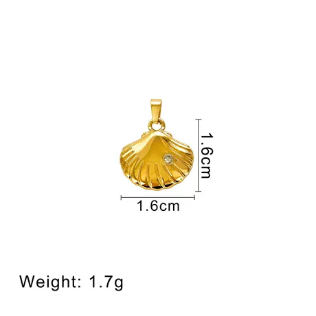 na_256_1073999002432.jpg Custom Summer Gold Seashell Photo Locket Necklace - 图片 1