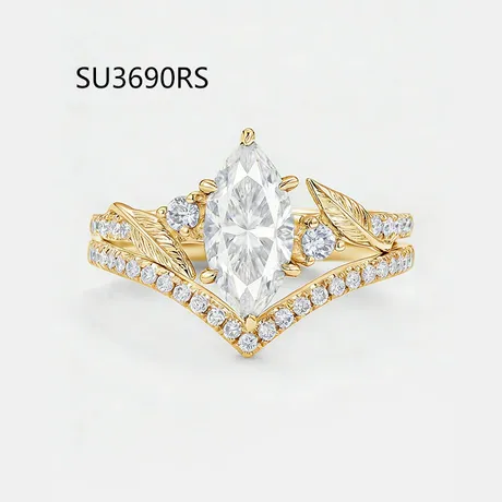 na_25_1035783310595.jpg Marquise Engagement Ring With V Shaped Wedding Band - 图片 1