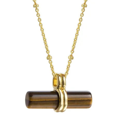 na_263_743313252757.jpg Everyday Andy Style Tiger S Eye Gold T Bar Necklace - 图片 1