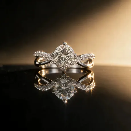 na_269_1074453982828.jpg Parallel Meet Two Tone Bypass Star Snowflake Clear Quartz Ring - 图片 1