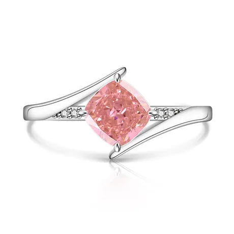 na_274_966953410483.jpg Parallel Meet Bypass Pink Starburst Cut Engravable Engagement Ring - 图片 1
