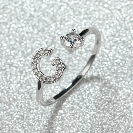 na_285_635133017209.jpg Horseshoe Design Round Cut Bridal Ring Set 2pcs - 图片 1
