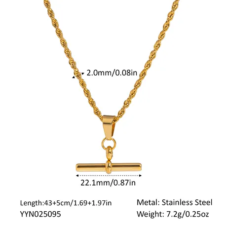 na_287_912765836177.jpg Andy Style Classic Gold Single Pave T Bar Necklace - 图片 1