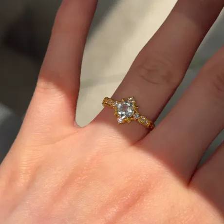 na_43_899650028280.jpg Nature Inspired Leaf Heart Engagement Ring - 图片 1
