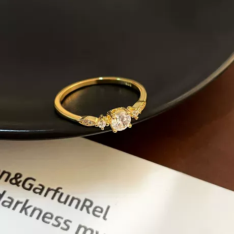 na_46_1014083904781.jpg Gold Twisted Floral Heart Promise Ring - 图片 1