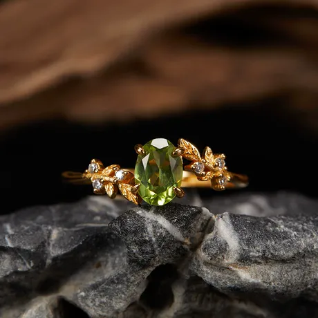 na_51_849785160849.jpg Twisted Leaf Oval Golden Rutilated Quartz Ring - 图片 1