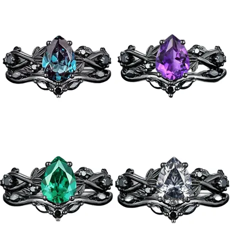 na_52_918868576424.jpg Gothic Infinity Twist Black Rutilated Quartz Ring - 图片 1