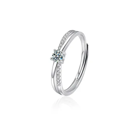na_58_844785017130.jpg Crossover Pave Round Cut Promise Ring Sterling Silver - 图片 1