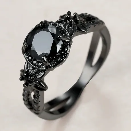 na_60_546662528586.jpg Until Death Gothic Black Coffin Cut Bat Wing Ring - 图片 1