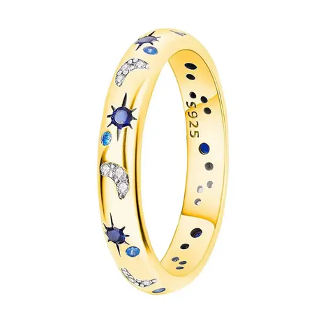 na_71_911762860058.jpg Vintage Milgrain Moon And Star Couple Ring Set - 图片 1