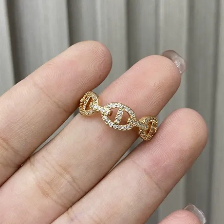 na_87_691444689749.jpg Minimalist Gold Pave Anchor Chain Ring - 图片 1